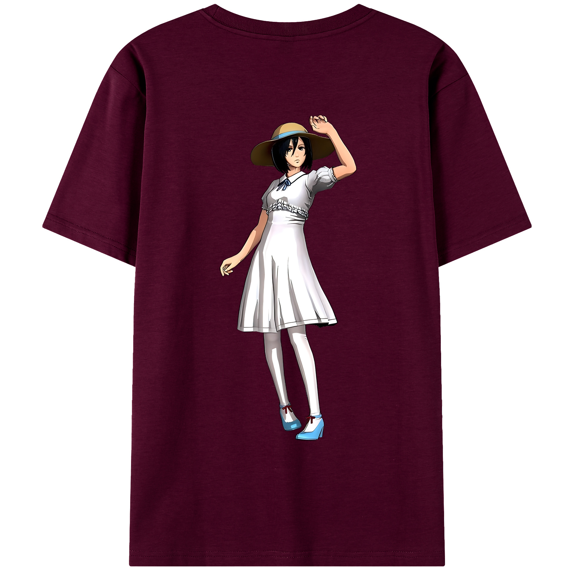 （画像用） 進撃の巨人 ミカサ·アッカーマン Attack on Titan Mikasa Ackerman レディース半袖Tシャツ(バックプリント)